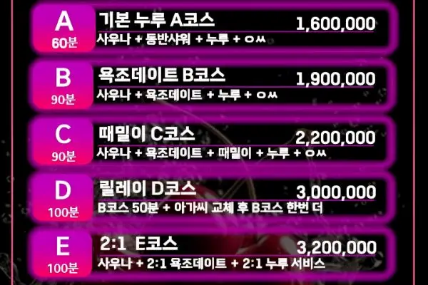 나트랑 체리스파 가격표